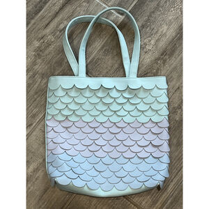 Mermaid Scalloped Tote Bag Pastel Ombre Blue Pink Cute‎ Shoulder Bag